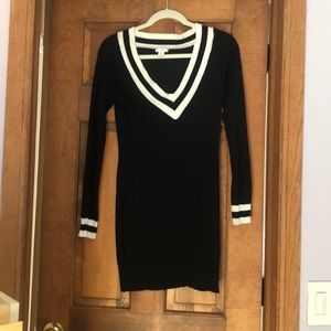 Tight black sweater dress